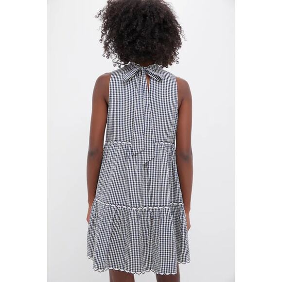 POMANDER PLACE Navy Gingham Morgan Dress Size S NWT Retail $128 Tuckernuck - Picture 2 of 6